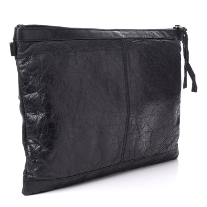 Balenciaga Agneau Classic Hardware Large Zip Pouch Black 2 of 7
