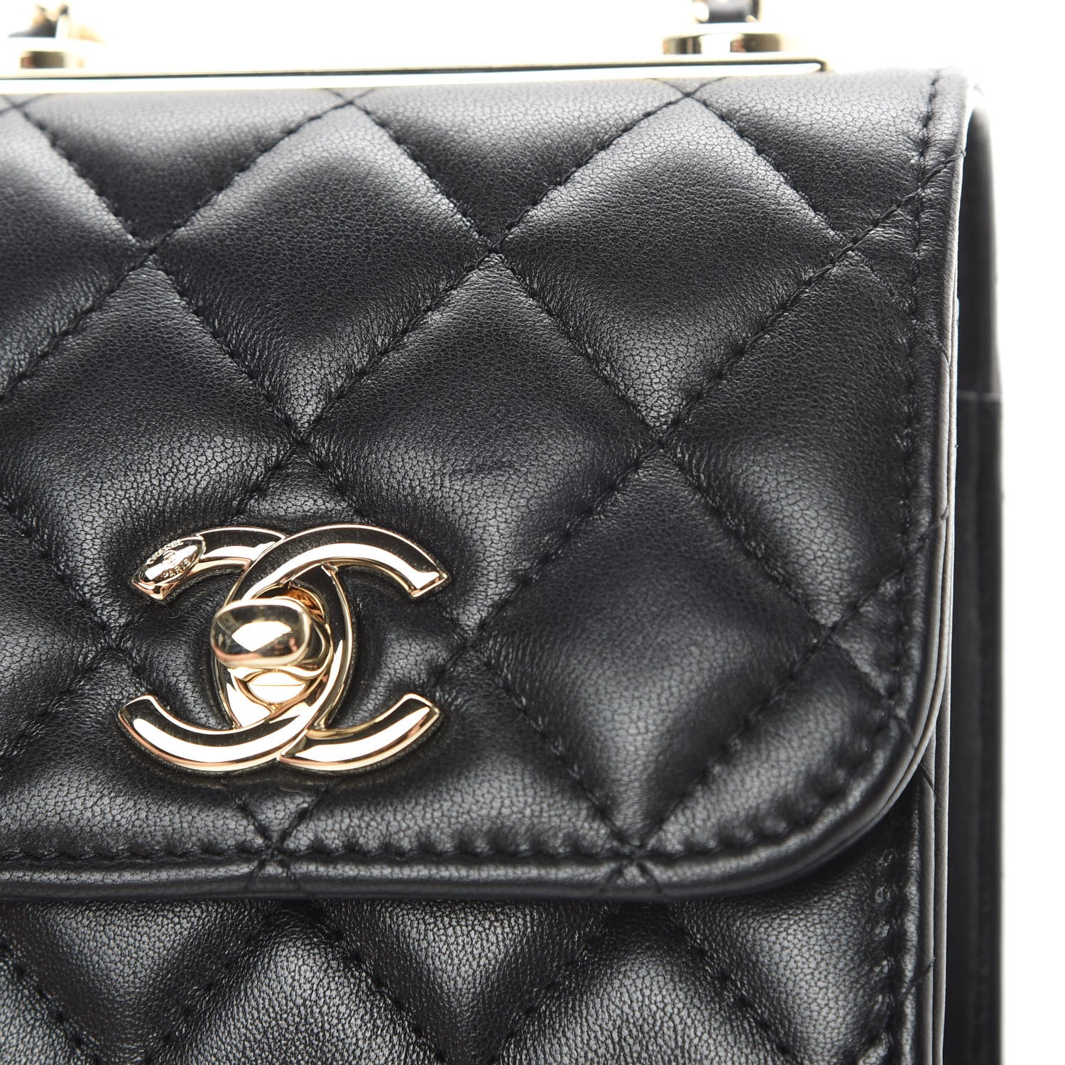 Chanel Lambskin Quilted Mini Trendy CC Chain Wallet Black 13 of 15