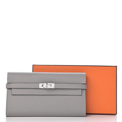 Hermes Epsom Kelly Longue Wallet Gris Mouette 8 of 8