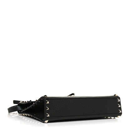 Valentino Garavani Pebbled Calfskin Medium Rockstud Flip Lock Crossbody Bag Black 4 of 10