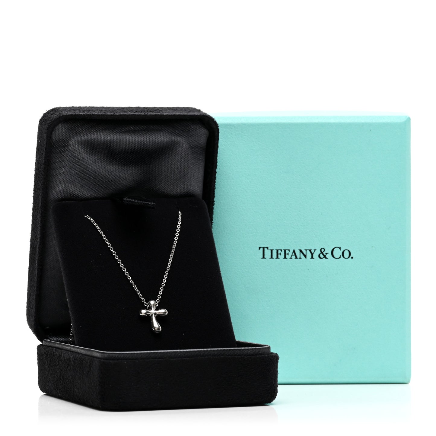 Platinum 12mm Elsa Peretti Cross Pendant Necklace