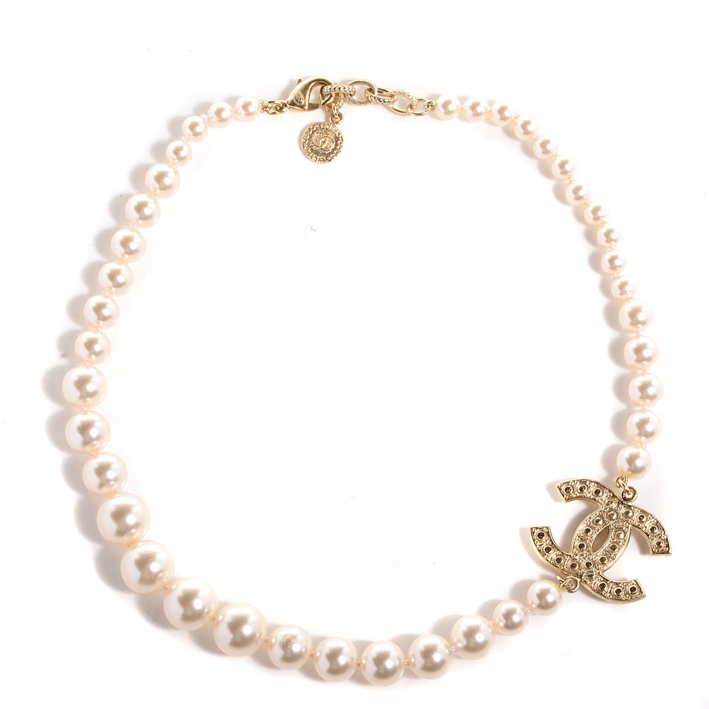 Pearl CC Short Necklace Gold