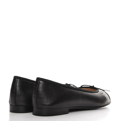 Chanel Lambskin Patent Cap Toe Ballerina Flats 40.5 Black 4 of 9