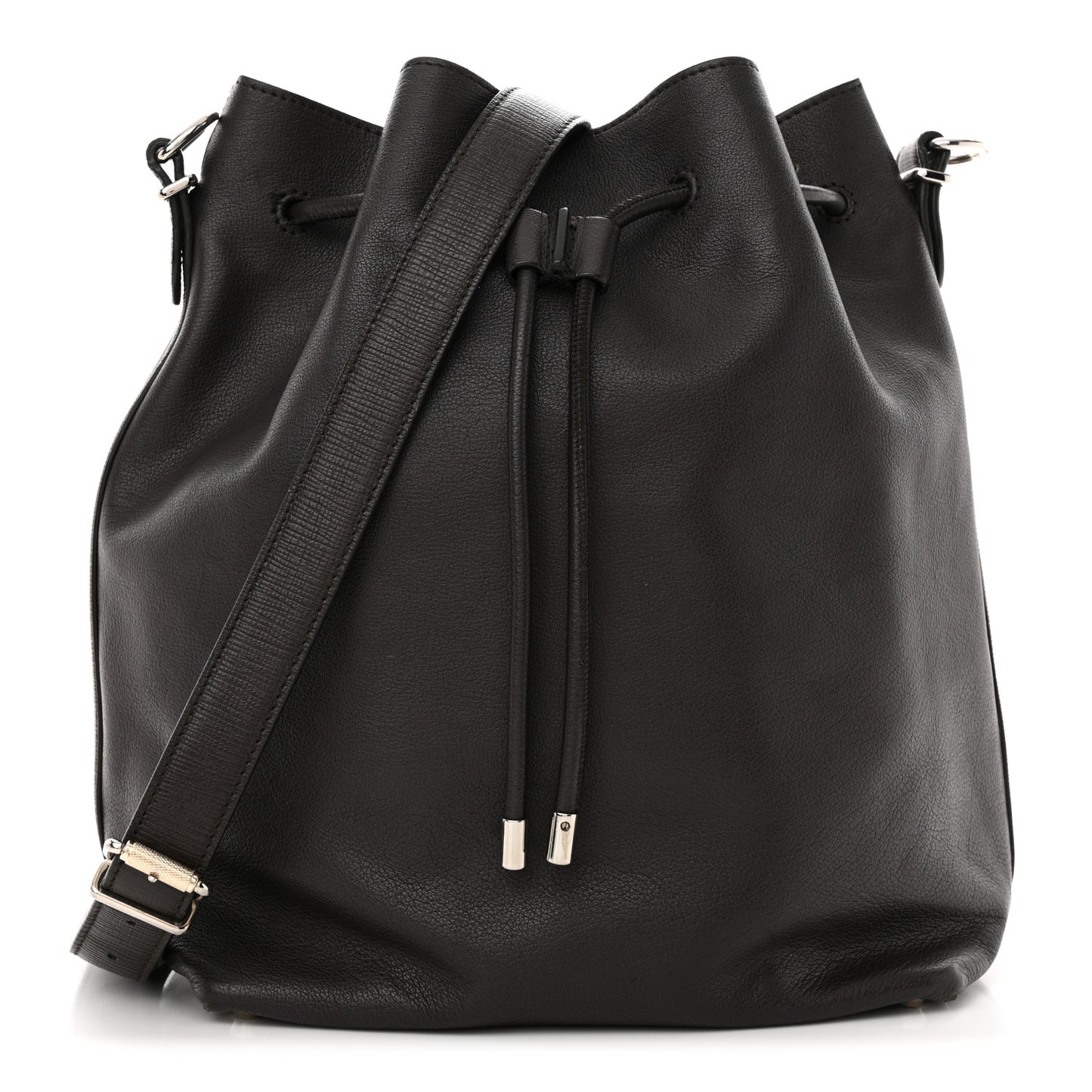 Calfskin Buffalo Large Bucket Bag Brown