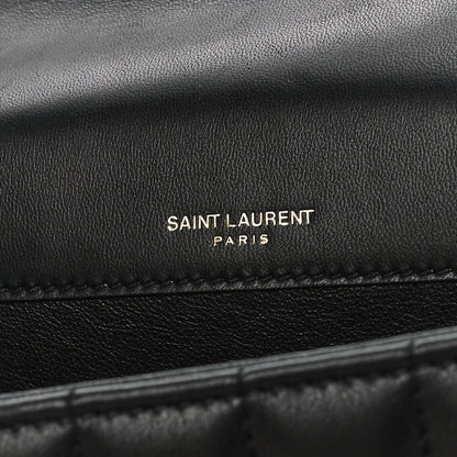 Saint Laurent Lambskin Matelasse Monogram Medium Vicky Chain Bag Black 6 of 13