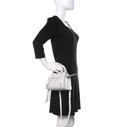 Balenciaga Grained Calfskin Neo Classic Silver Hardware Mini City White 3 of 9