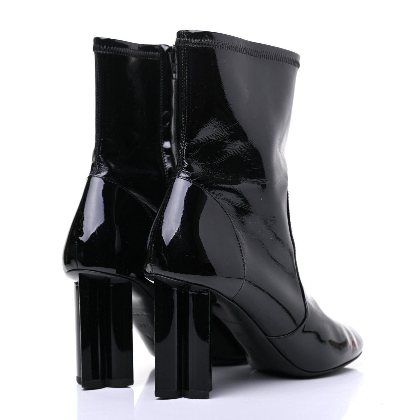 Patent Silhouette Ankle Boots 38.5 Black