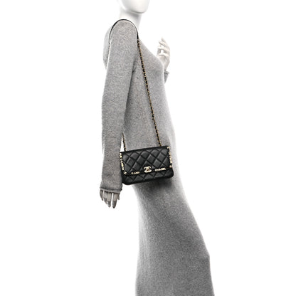 Chanel Lambskin Enamel Strass Quilted Mini Paris Monaco Flap Black 2 of 11