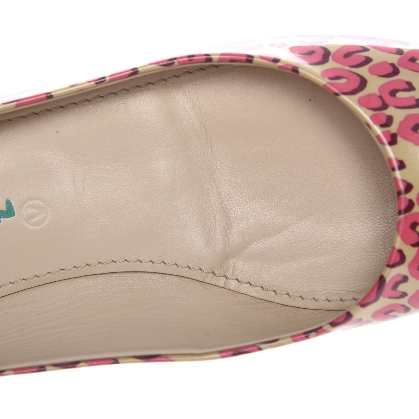 Patent Leopard Ballet Flats 40 Blanc Corail