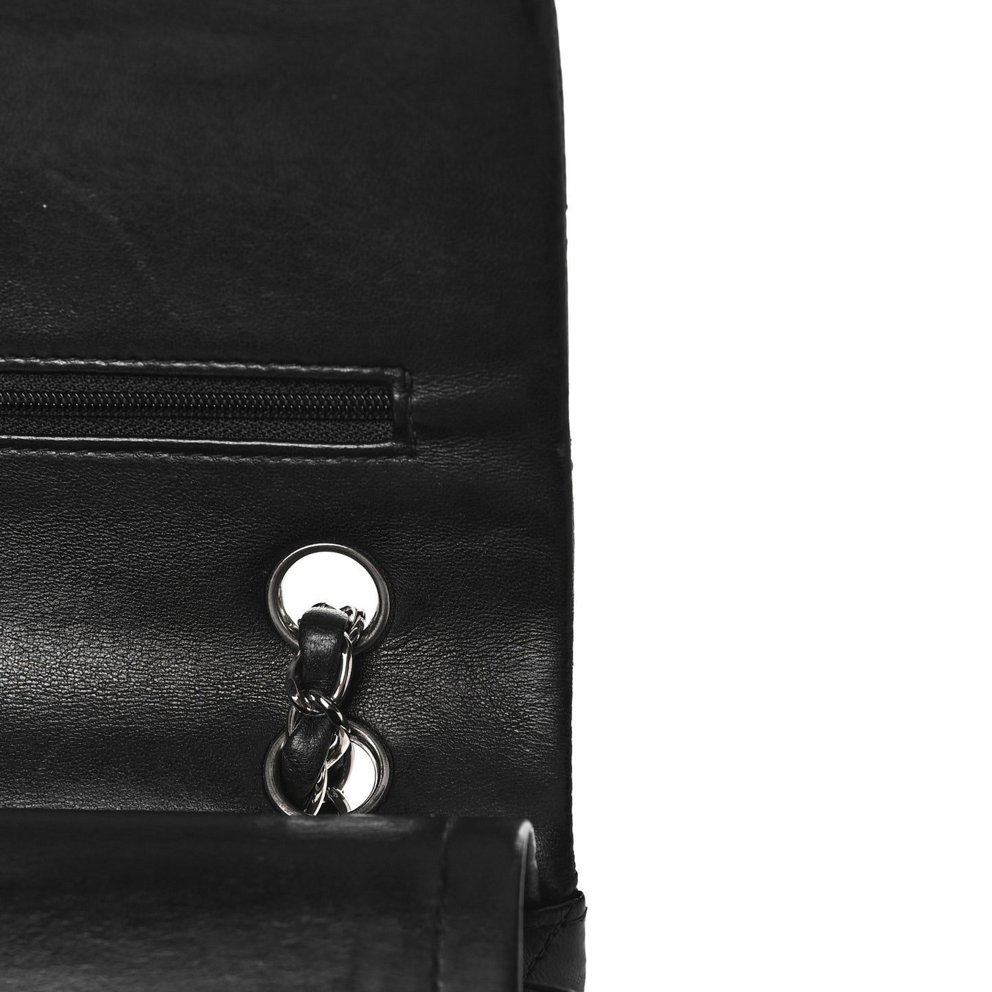 Lambskin Quilted Medium Double Flap Black