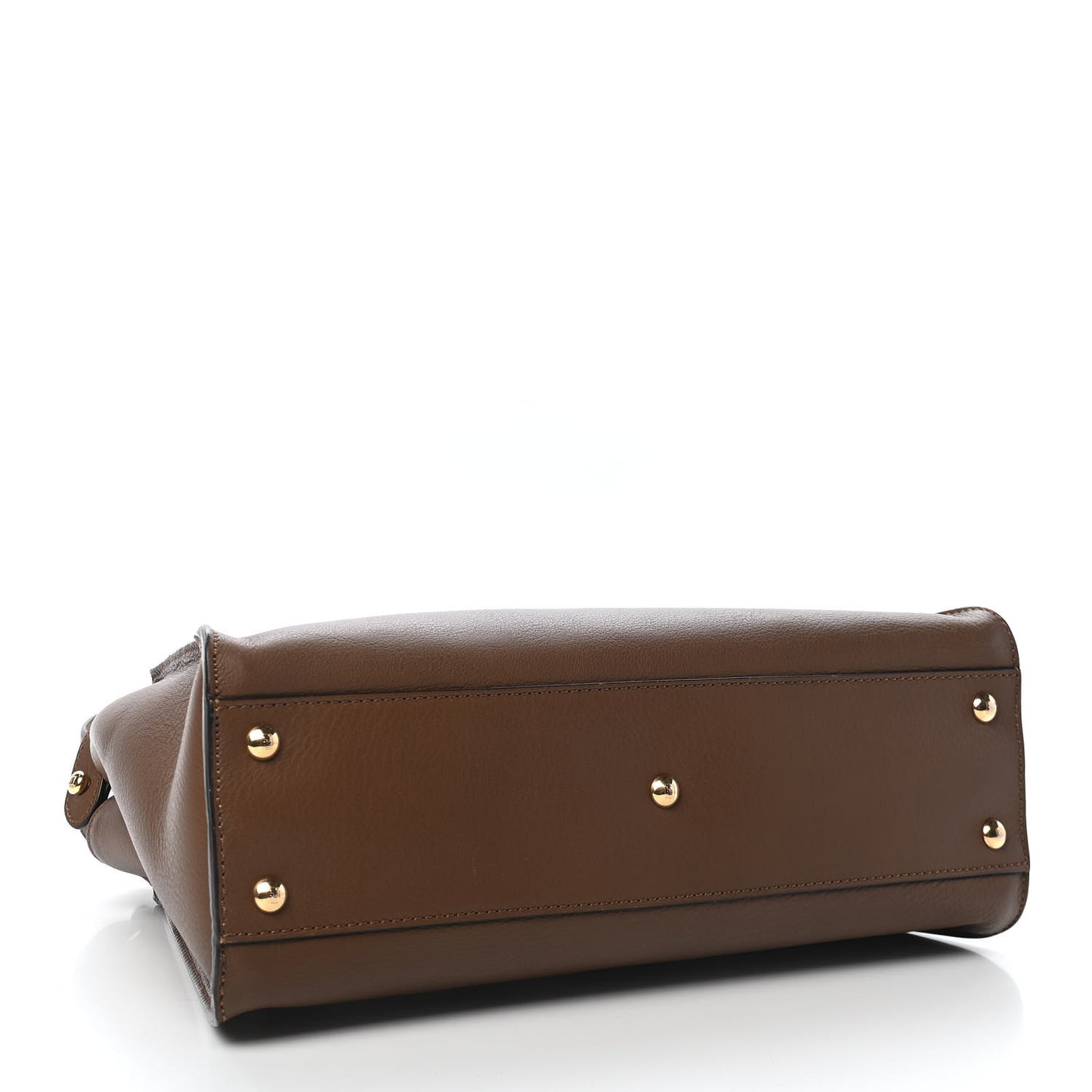 Vitello Seta Fabric Jacquard Pequin Medium Peekaboo Iconic Satchel Foresta Tobacco