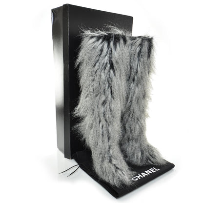 Chanel Fantasy Fur Icicle Heel Mukluks Boots 39 2 of 7