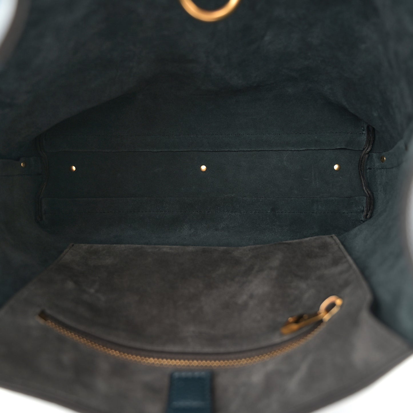 Grained Calfskin Small Marcie Hobo Bag Tapestry Blue