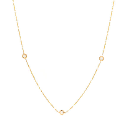 Roberto Coin 18K Yellow Gold Diamond .23ctw Diamonds By The Inch Five Station Necklace 1 of 3