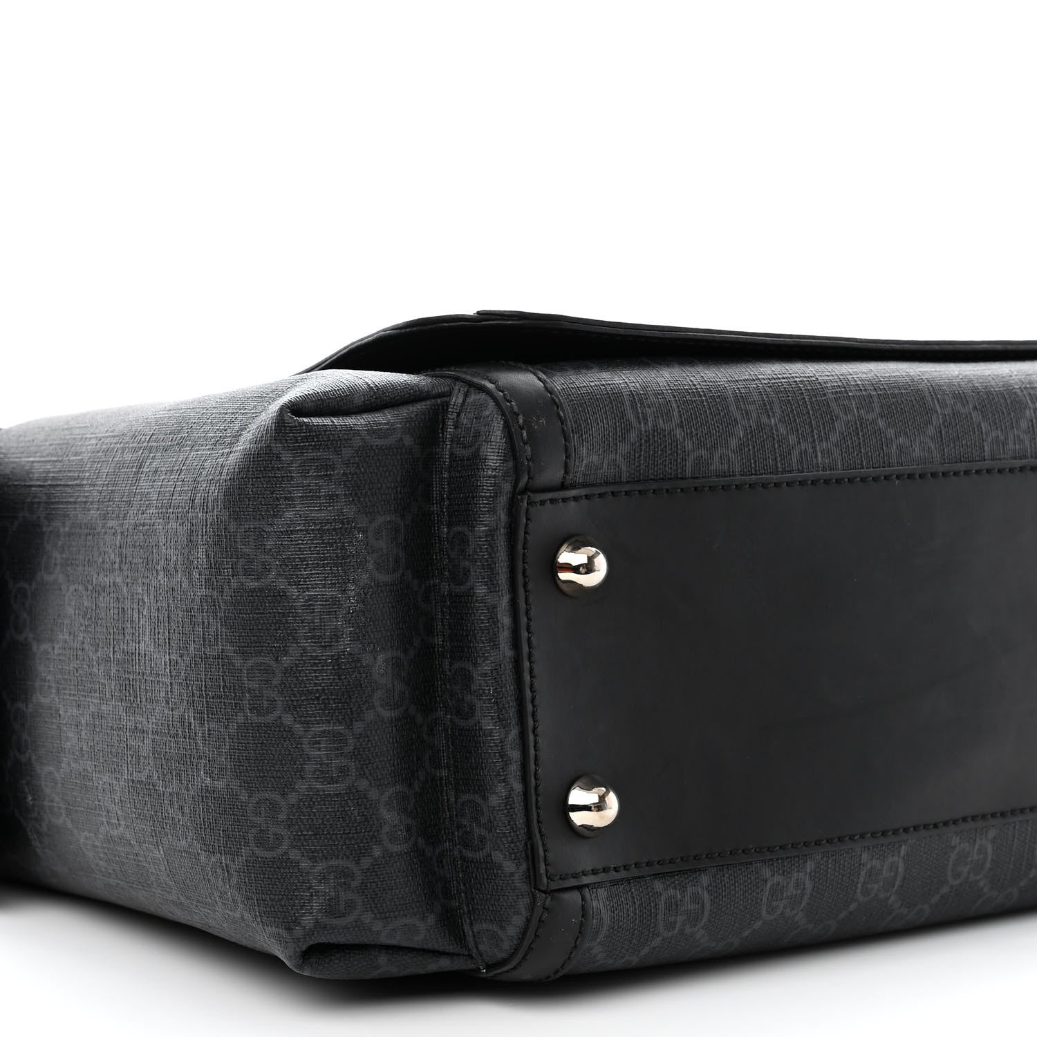 Gucci GG Supreme Monogram Web Messenger Diaper Bag Black Grey 10 of 13