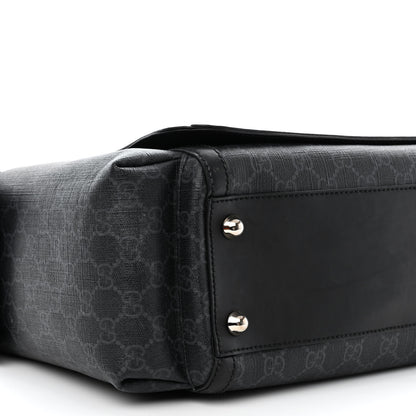 Gucci GG Supreme Monogram Web Messenger Diaper Bag Black Grey 10 of 13