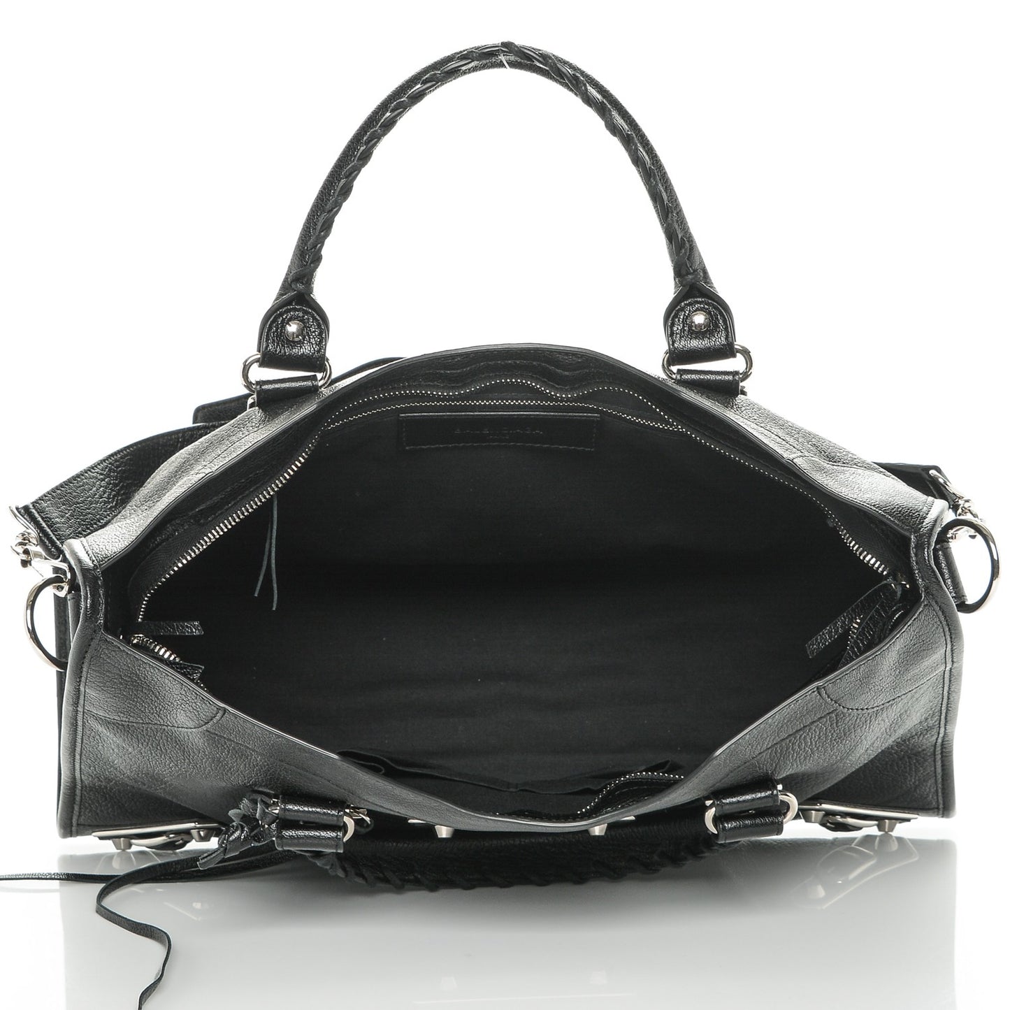 Chevre Silver Metallic Edge City Black