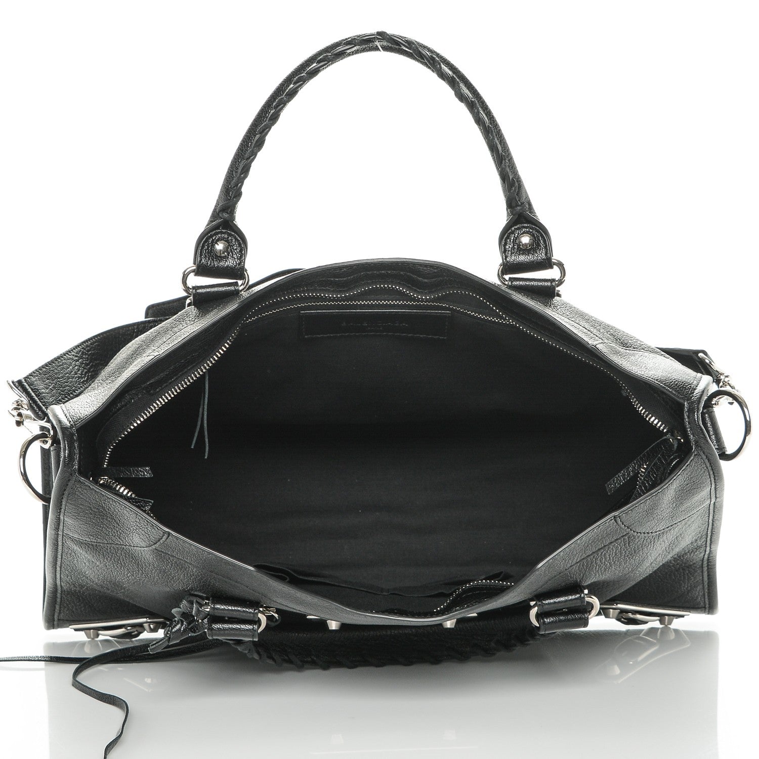 Balenciaga Chevre Silver Metallic Edge City Black 5 of 7