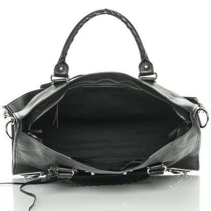 Balenciaga Chevre Silver Metallic Edge City Black 5 of 7