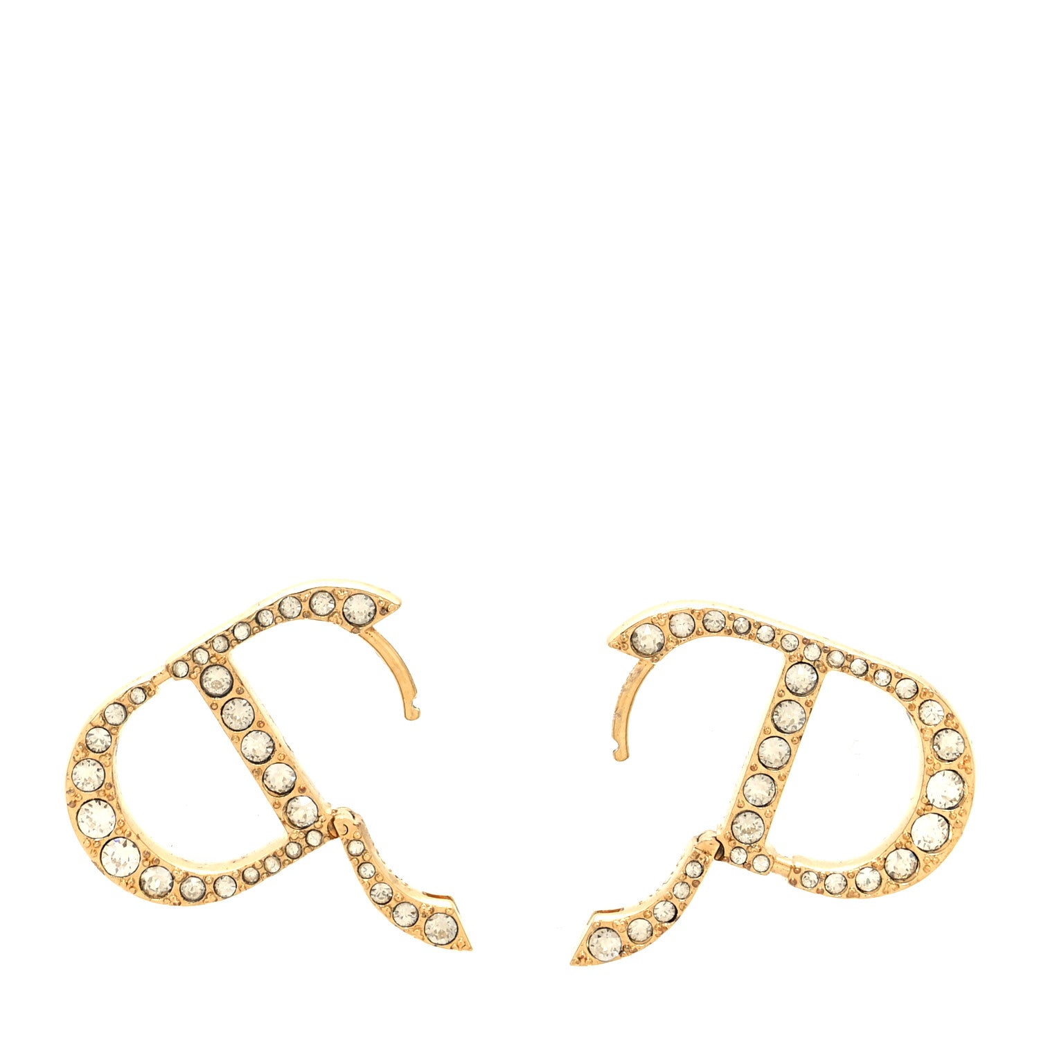 Christian Dior Crystal 30 Montaigne Earrings Gold 3 of 5