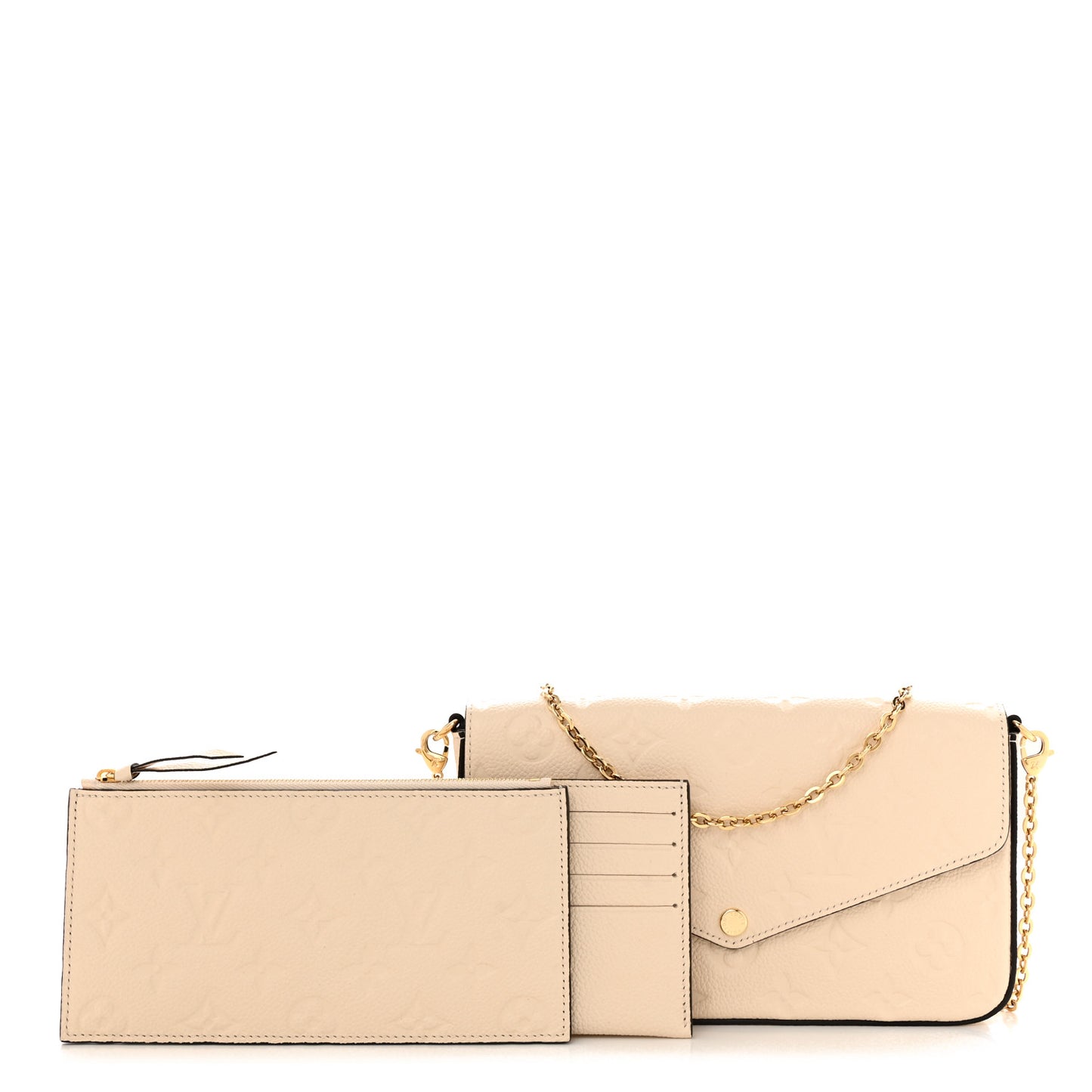 Empreinte Pochette Felicie Chain Wallet Cream