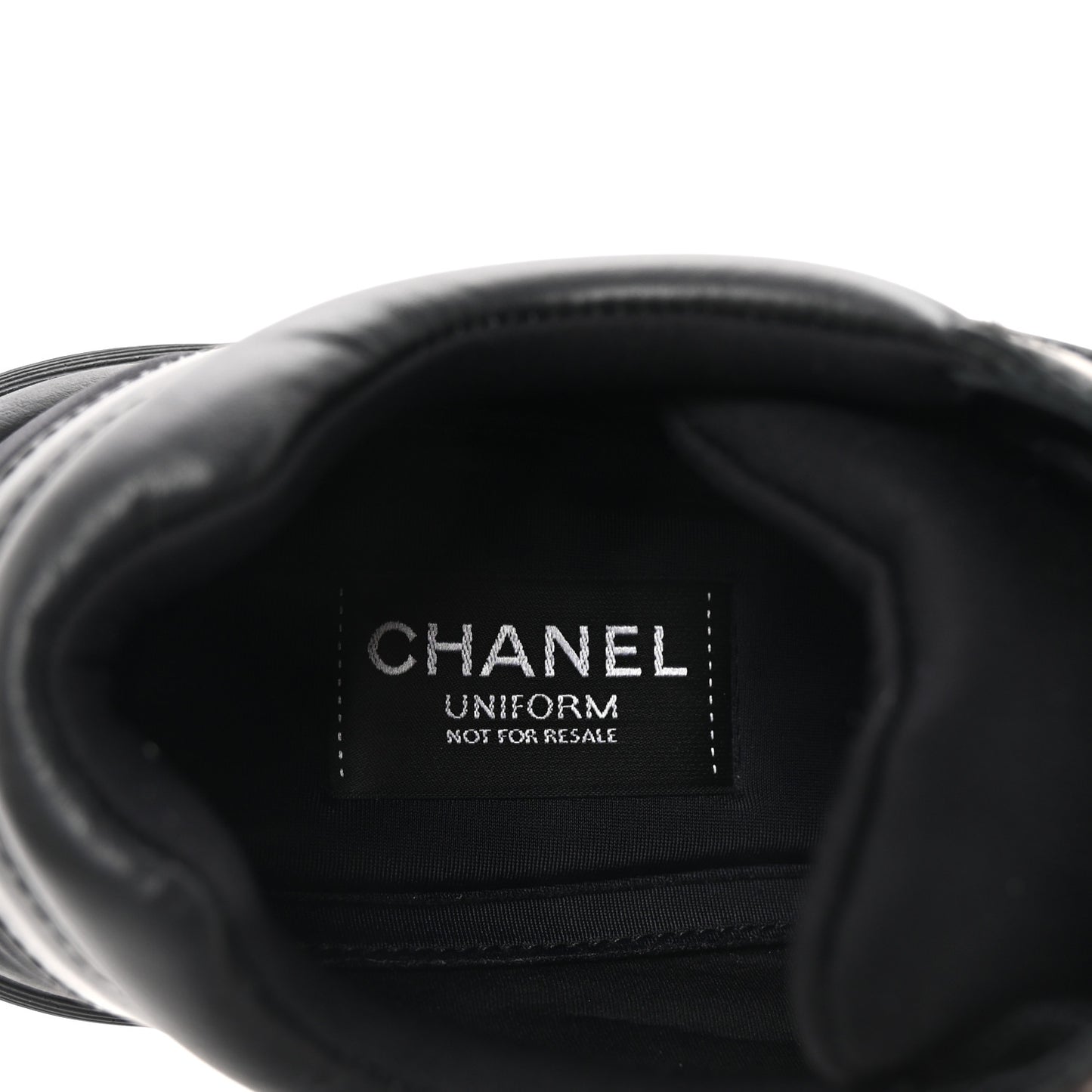 Lambskin Fabric CC Uniform Sneakers 38.5 Black