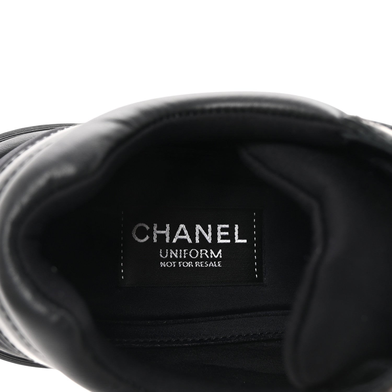 Chanel Lambskin Fabric CC Uniform Sneakers 38.5 Black 8 of 9
