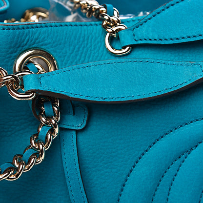 Gucci Vitello Range Medium Soho Chain Shoulder Bag Deep Cobalt 8 of 14