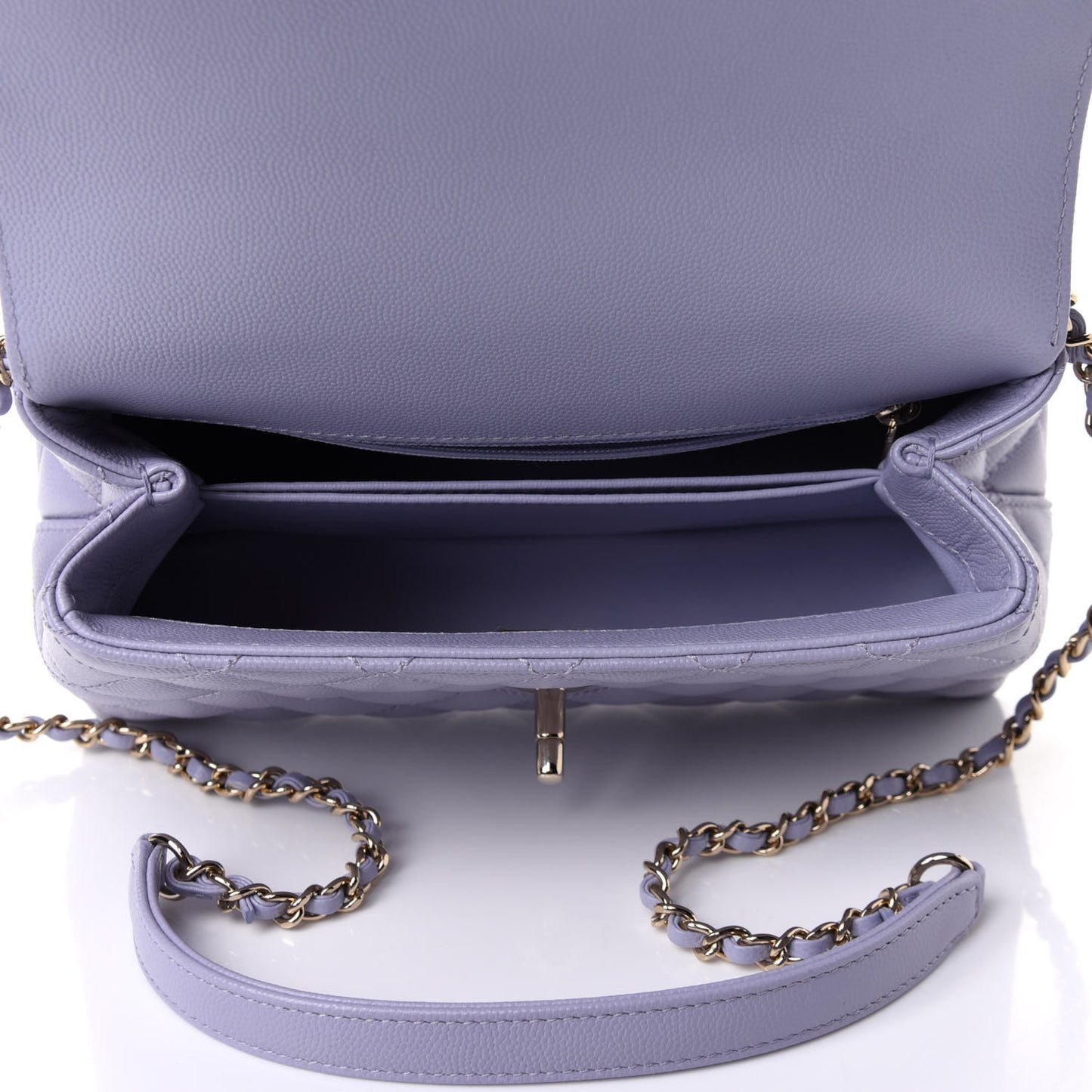 Caviar Quilted Mini Coco Handle Flap Light Purple