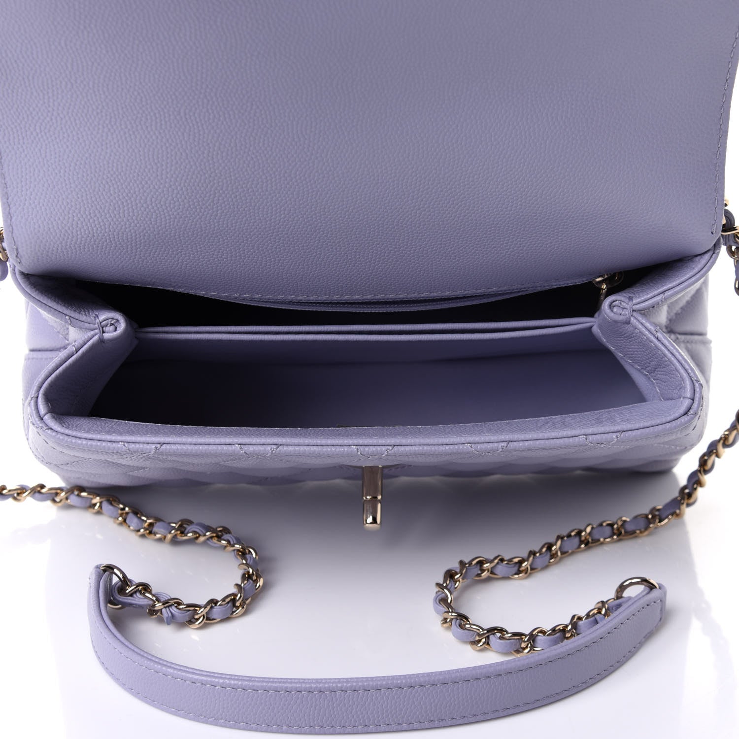Chanel Caviar Quilted Mini Coco Handle Flap Light Purple 5 of 11