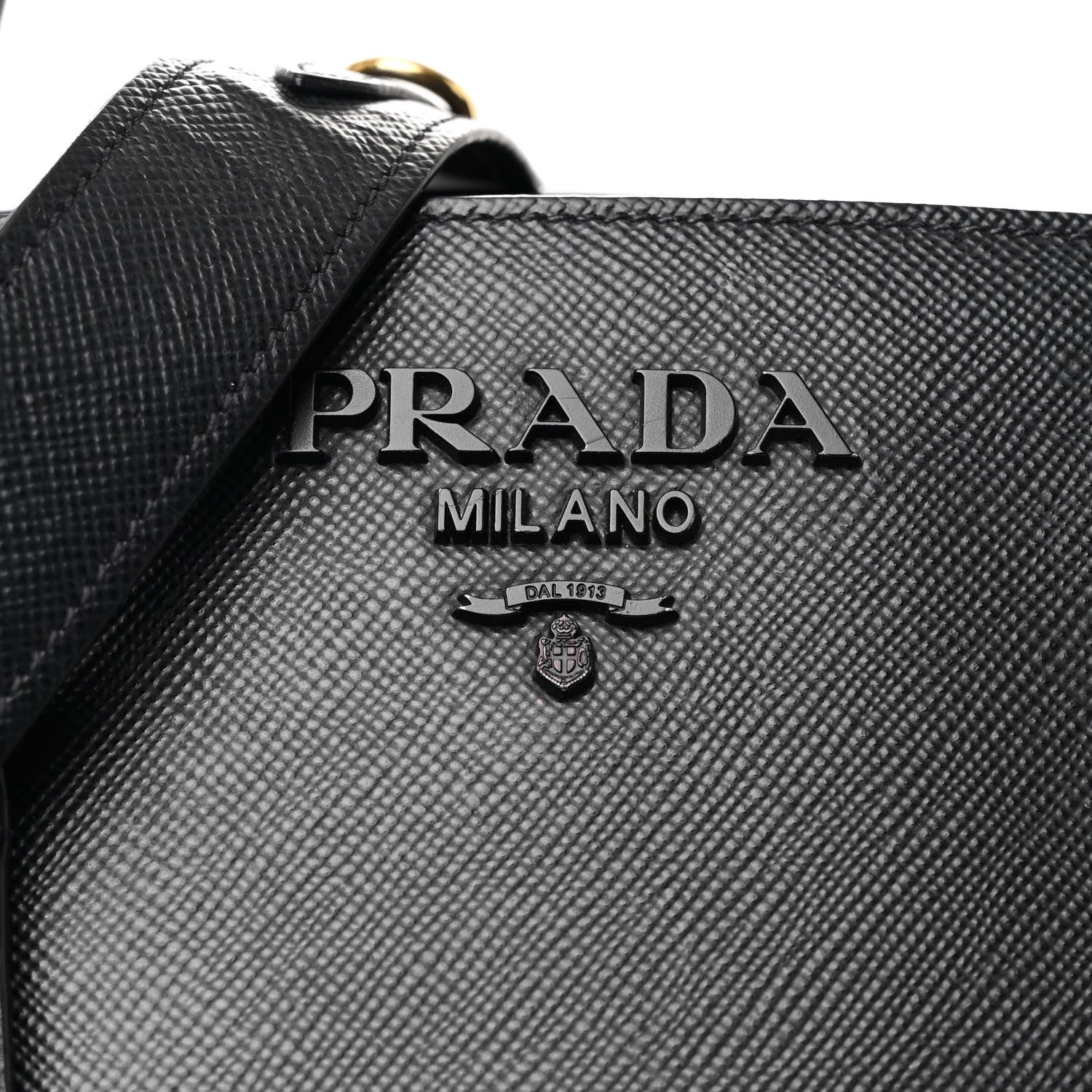 Prada Saffiano Cuir Calfskin Medium Monochrome Top Handle Tote Black 8 of 11