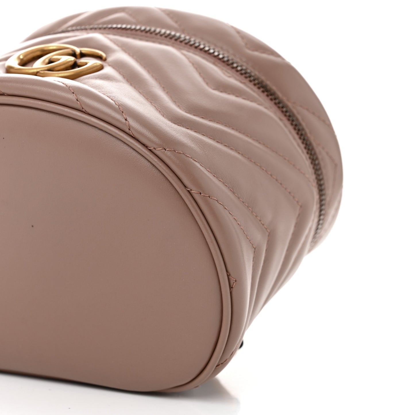 Calfskin Matelasse Mini GG Marmont Round Backpack Porcelain Rose
