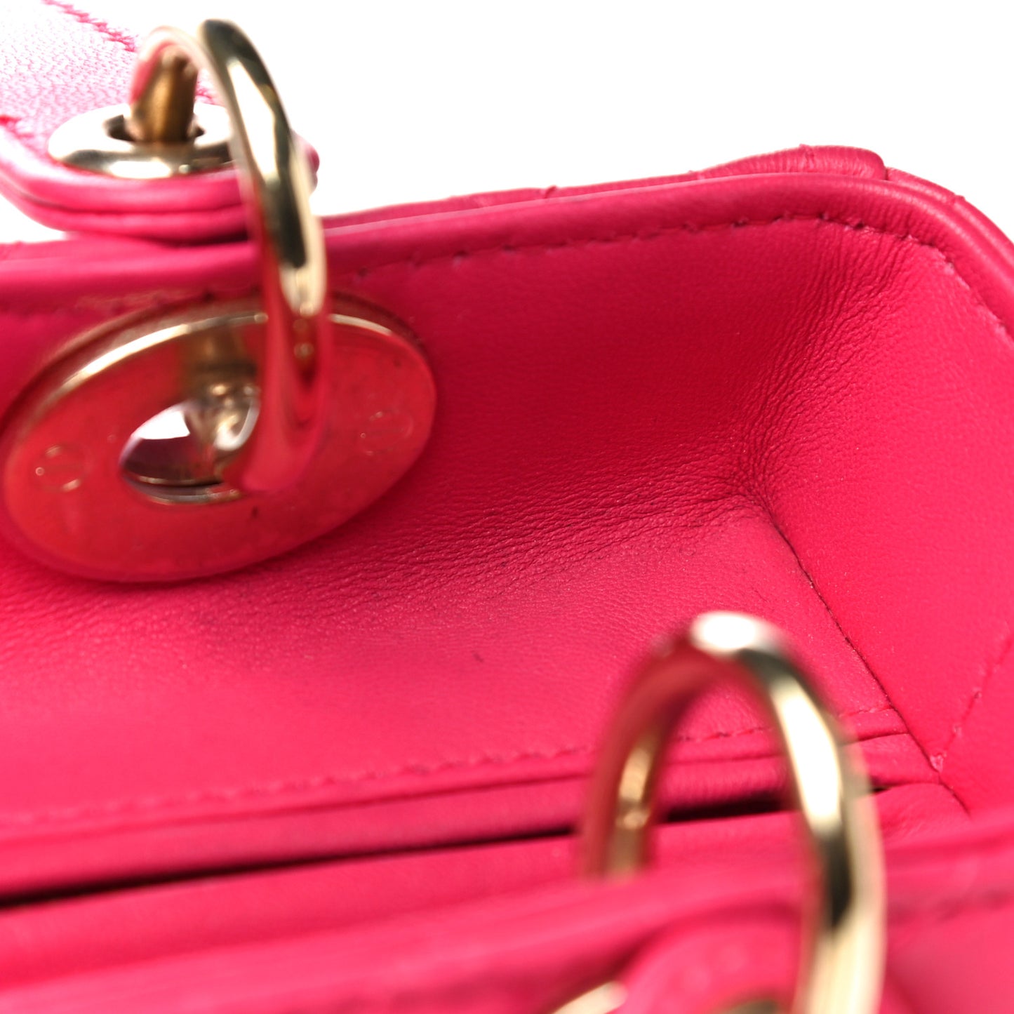 Lambskin Cannage Medium Lady Dior Pink