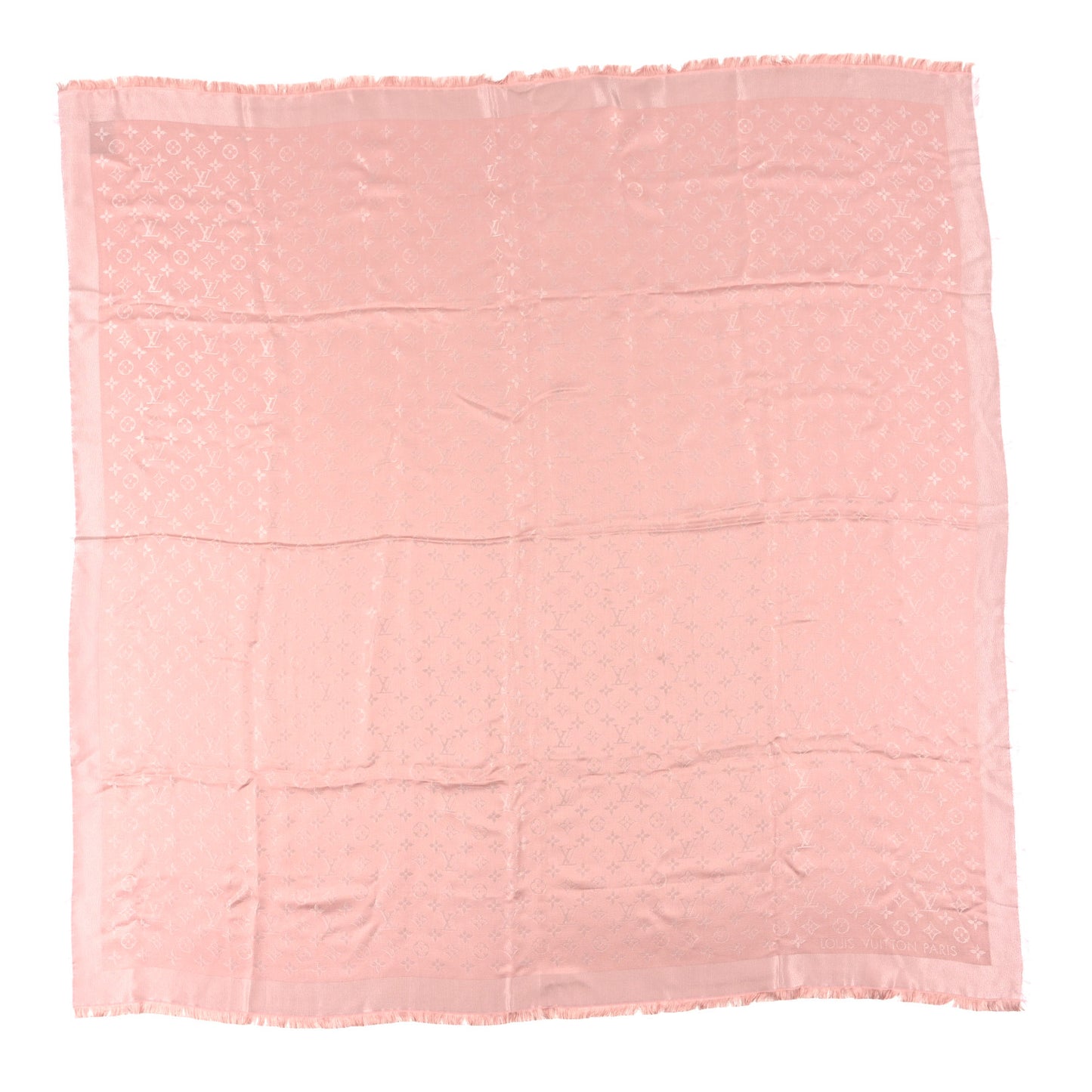 Silk Lurex Wool Monogram Shine Shawl Rose Velours