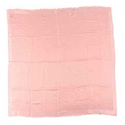 Louis Vuitton Silk Lurex Wool Monogram Shine Shawl Rose Velours 1 of 3