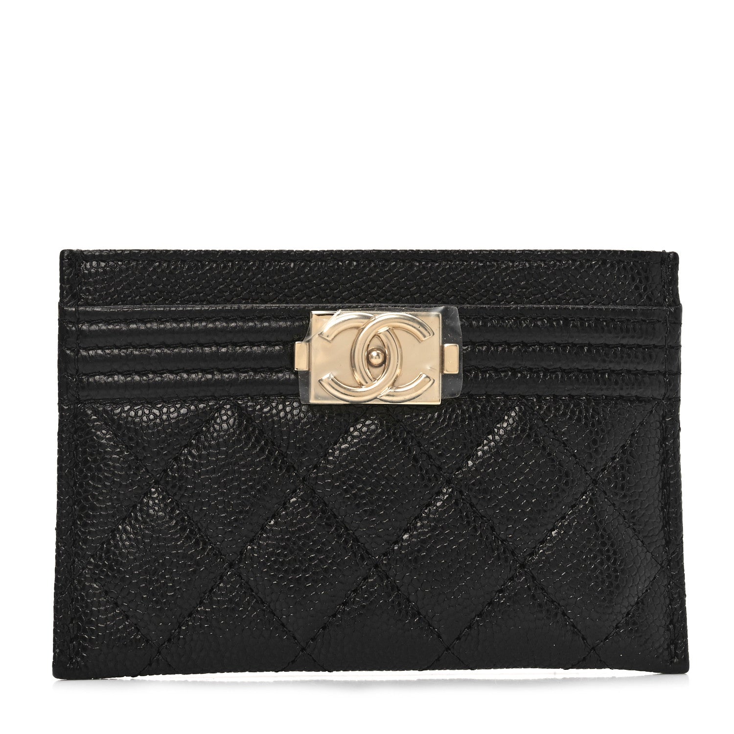 Chanel Caviar Quilted Boy Card Holder Black 1 of 9
