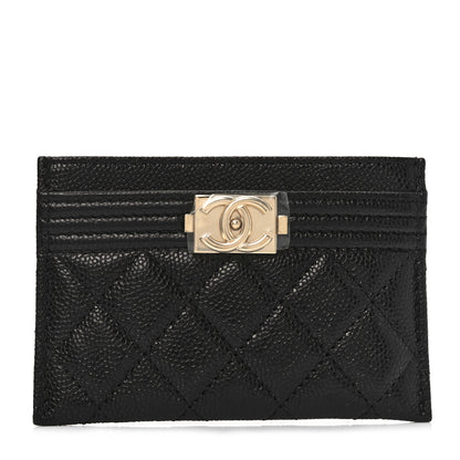 Chanel Caviar Quilted Boy Card Holder Black 1 of 9