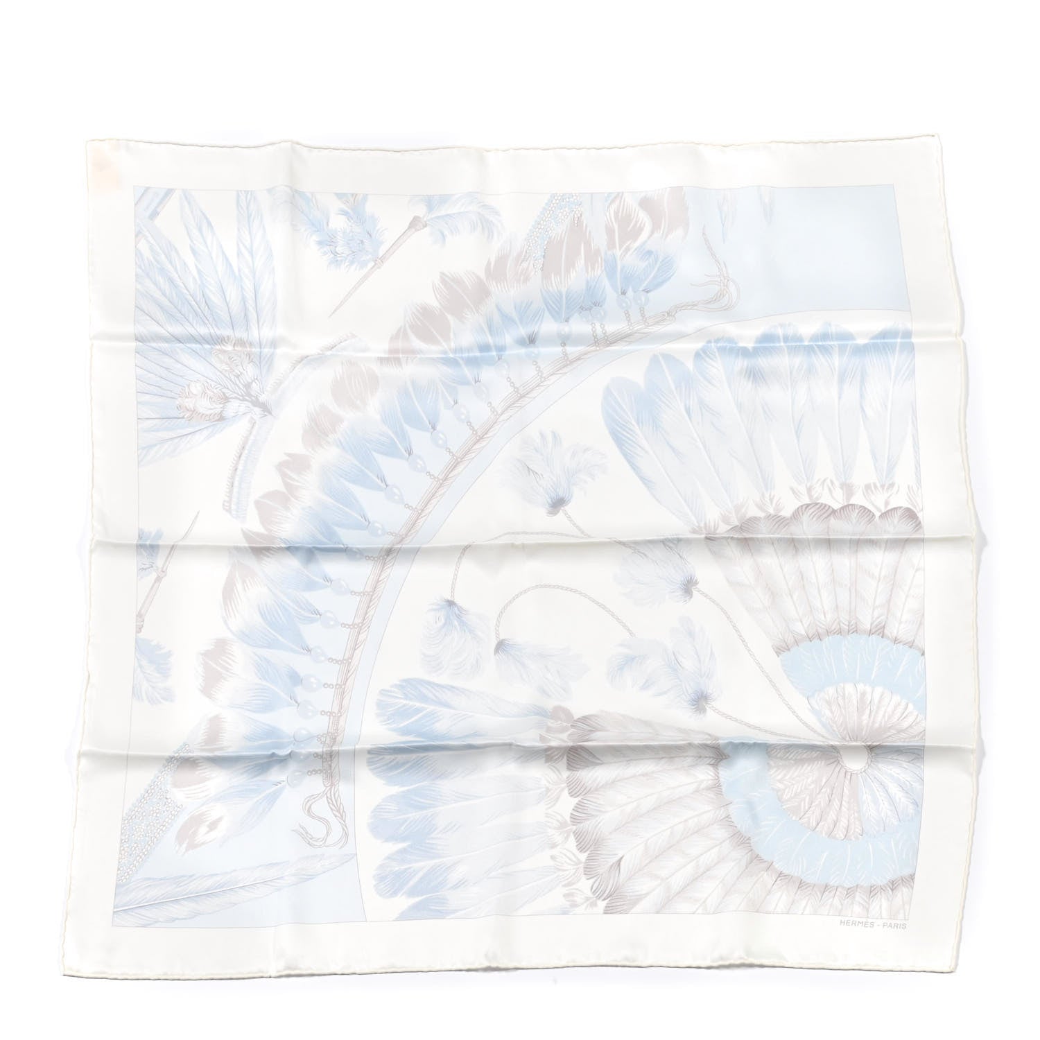 Hermes Silk Brazil II 70 White Ciel Gris Perle 1 of 4