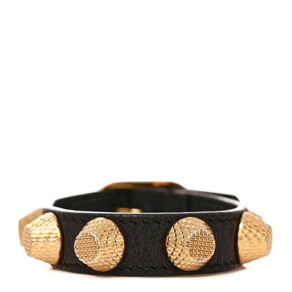 Balenciaga Agneau Giant 12 Gold Hardware Stud Bracelet M Black 1 of 4