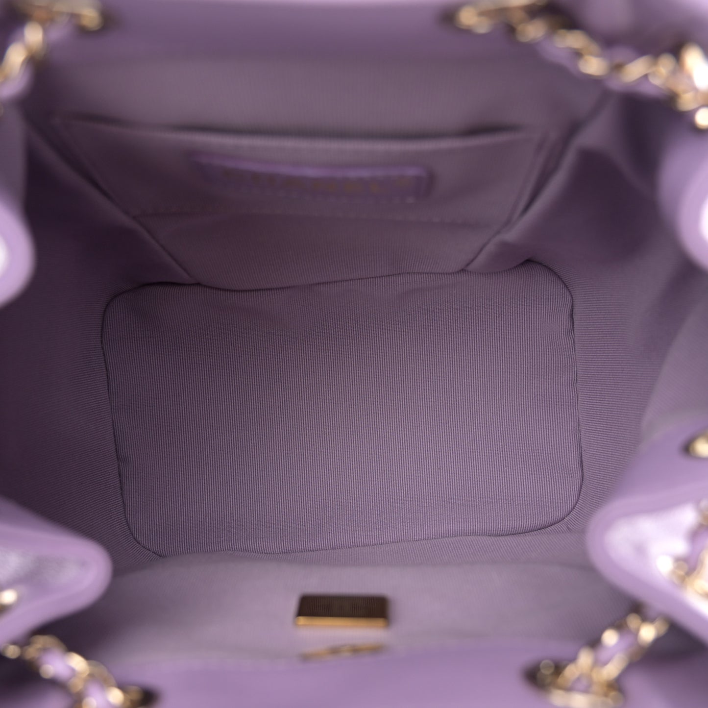 Lambskin Quilted Small Duma Drawstring Backpack Light Purple