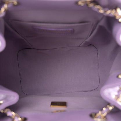 Chanel Lambskin Quilted Small Duma Drawstring Backpack Light Purple 5 of 10