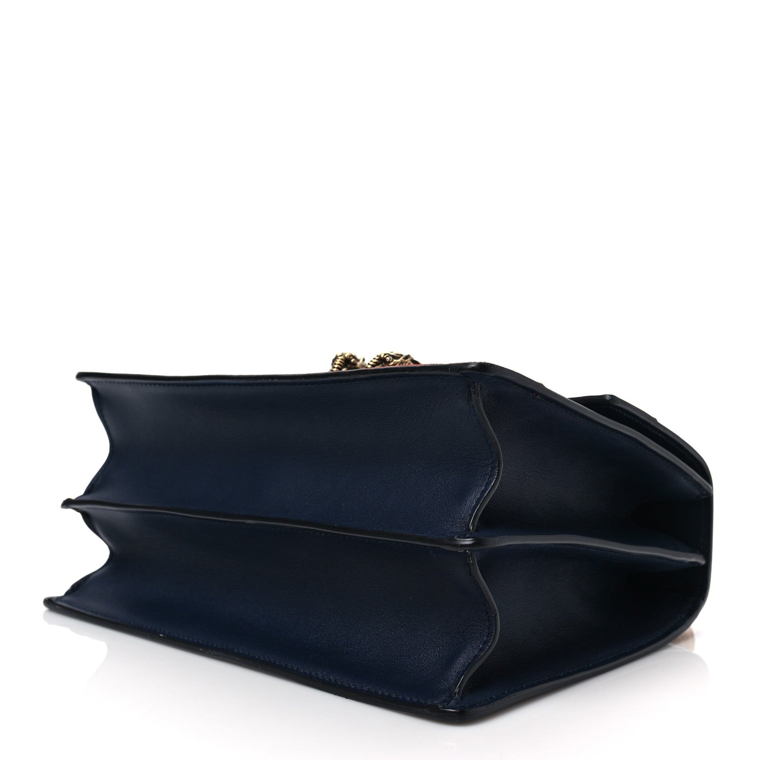 Gucci Moon Calfskin Bamboo Web Medium Dionysus Top Handle Bag Blue Emerald Hibiscus Red 8 of 9
