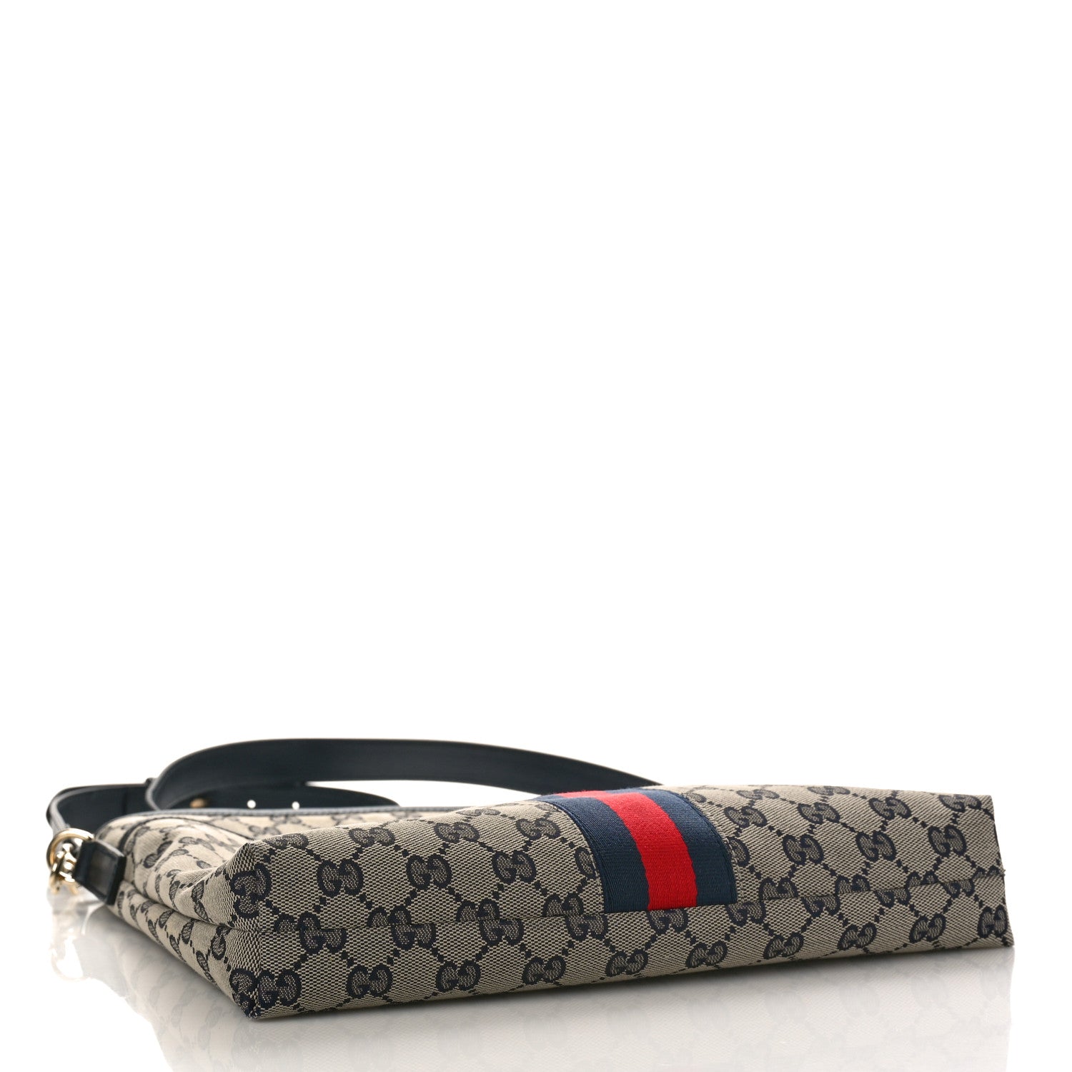 Gucci GG Supreme Monogram Web Flat Messenger Bag Navy 4 of 9