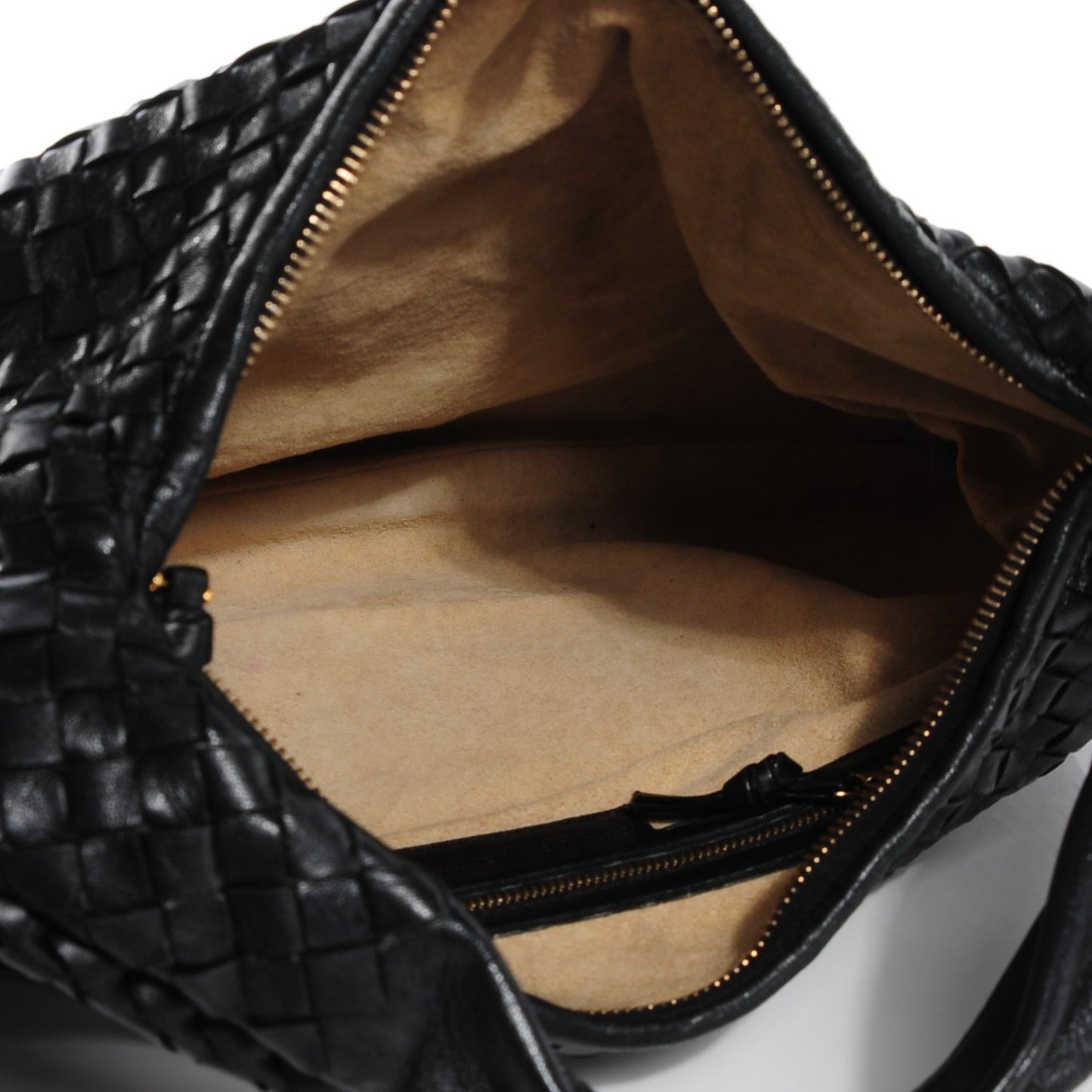 Nappa Intrecciato Medium Veneta Hobo Nero Black