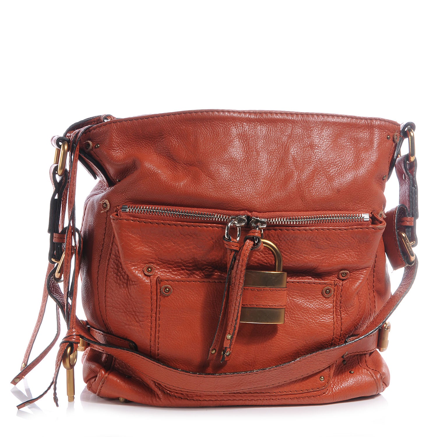 Chloe Leather Large Paddington Shoulder Bag Orange 1 of 6