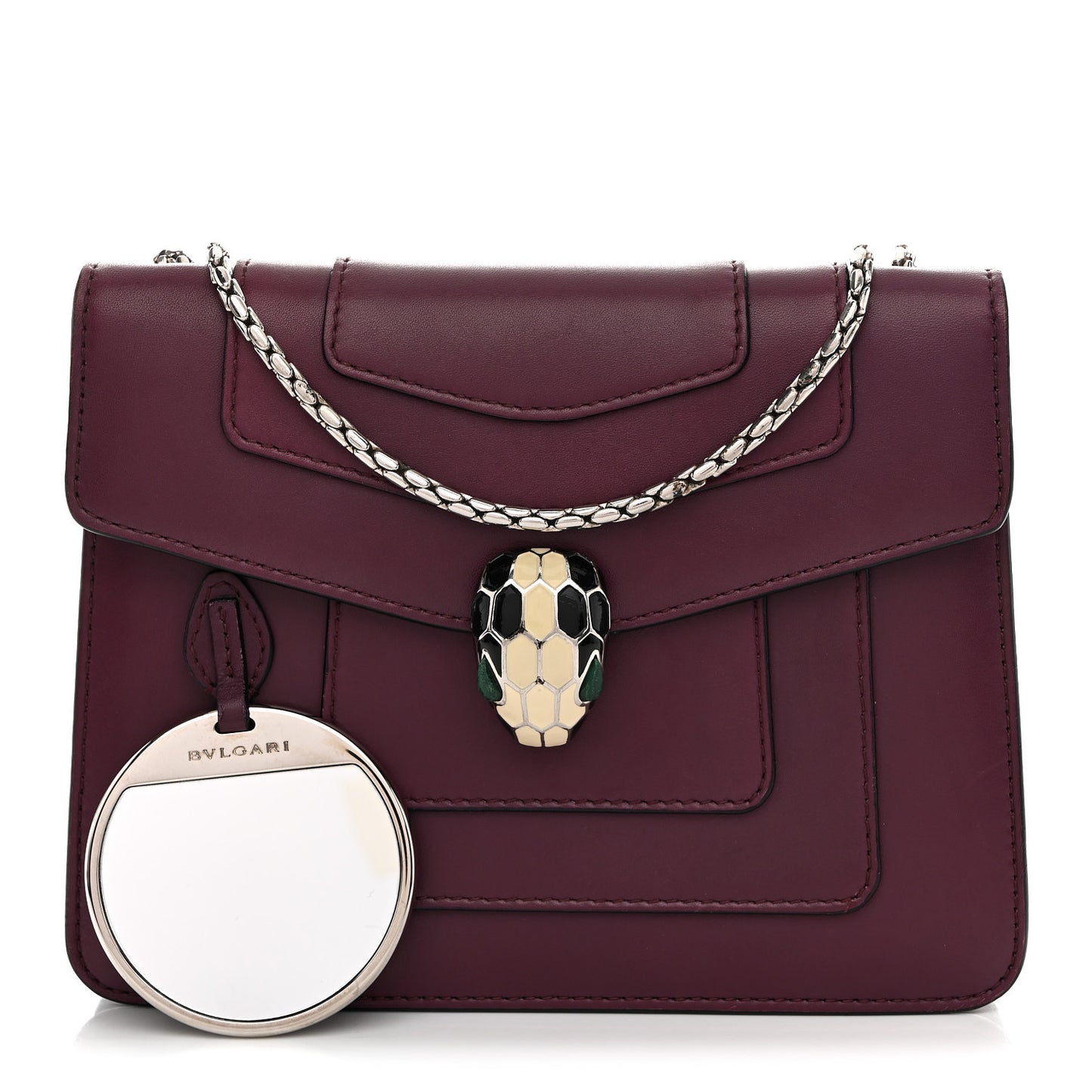 Calfskin Small Serpenti Forever Snake Strap Crossbody Bag Purple