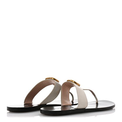 Gucci Calfskin GG Marmont Thong Sandals 38 Mystic White 5 of 10