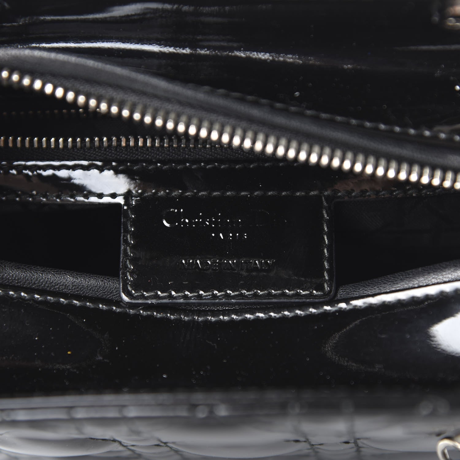 Christian Dior Patent Cannage Medium Lady Dior Black 8 of 10