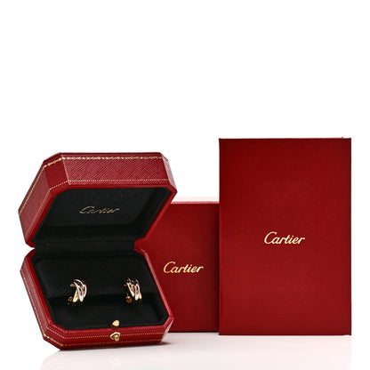 Cartier 18K Pink Yellow White Gold Small Trinity Earrings 7 of 7