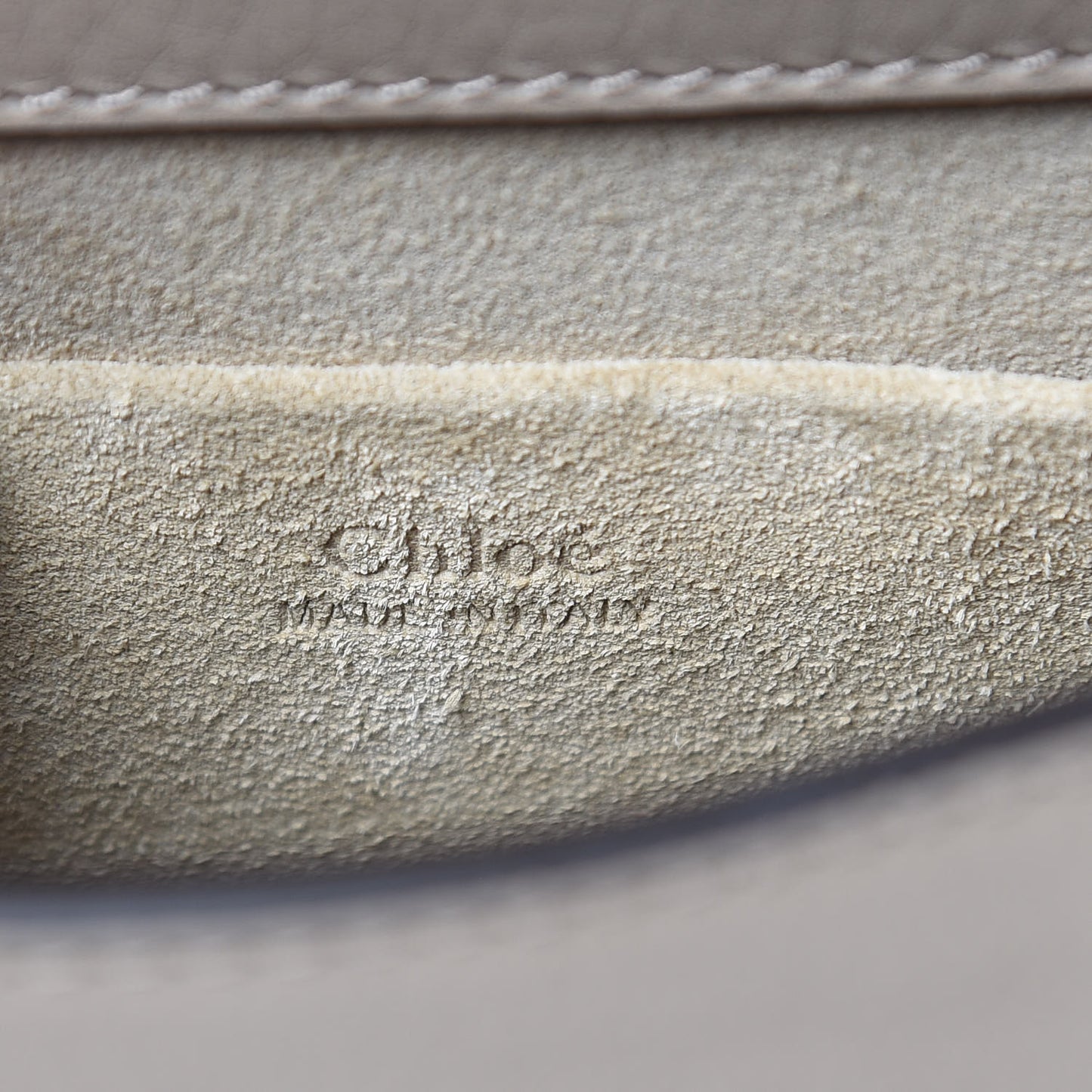 Calfskin Suede Small Nile Bracelet Bag Motty Grey